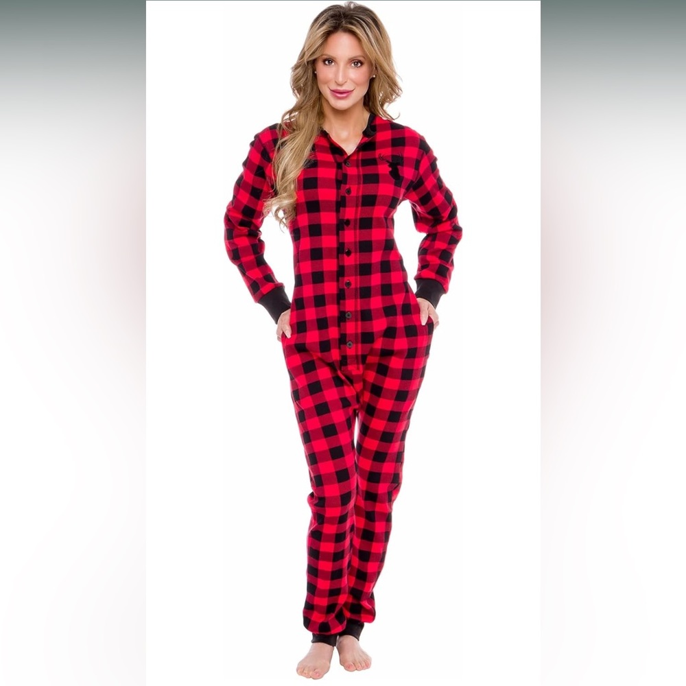 NWT Silver Lilly Slim Buffalo Plaid Flapjack Pajamas Medium